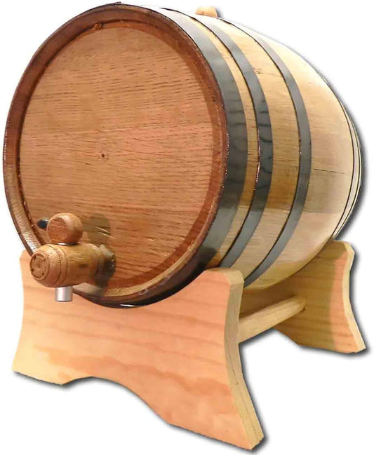 5 Gallon Oak Aging Barrel with Stand, Bung and Spigot - Wooden Whiskey Barrel Wine Barrel (20 Liter) - For The Home Brewer, Distiller, Wine Maker and Cocktail Aging Bartender