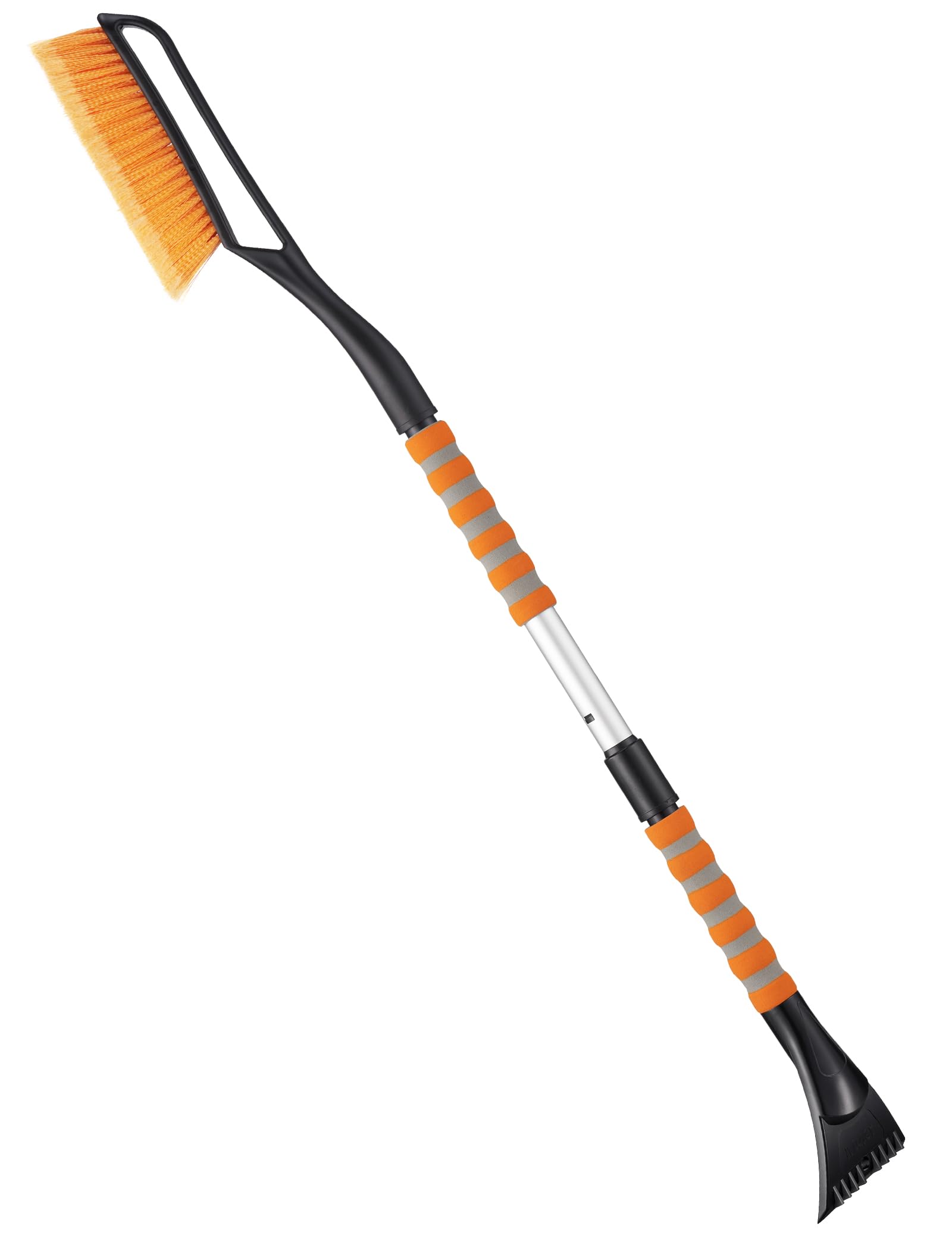 AstroAI 27" Snow Brush and Ice Scrapers for Car Windshield, Detachable Snow Scrapers with Ergonomic Foam Grip for Cars, Trucks, SUVs (Heavy Duty ABS, PVC Brush, Orange)