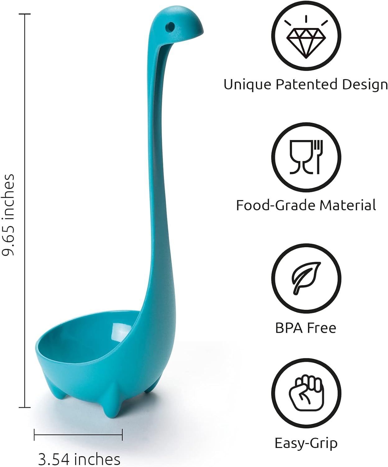 OTOTO The Original Nessie Ladle - Soup Ladle, Cute Gifts, Funny Kitchen Gadgets, Loch Ness design, Cooking Gifts for Mom - Cute and Practical Kitchen Utensils - Unique Gifts for Women