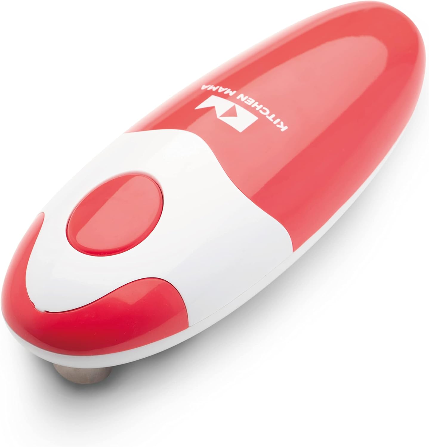 Kitchen Mama Auto Electric Can Opener: Open Your Cans with A Simple Press of Button - Automatic, Hands Free, Smooth Edge, Food-Safe, Battery Operated, YES YOU CAN (Red)