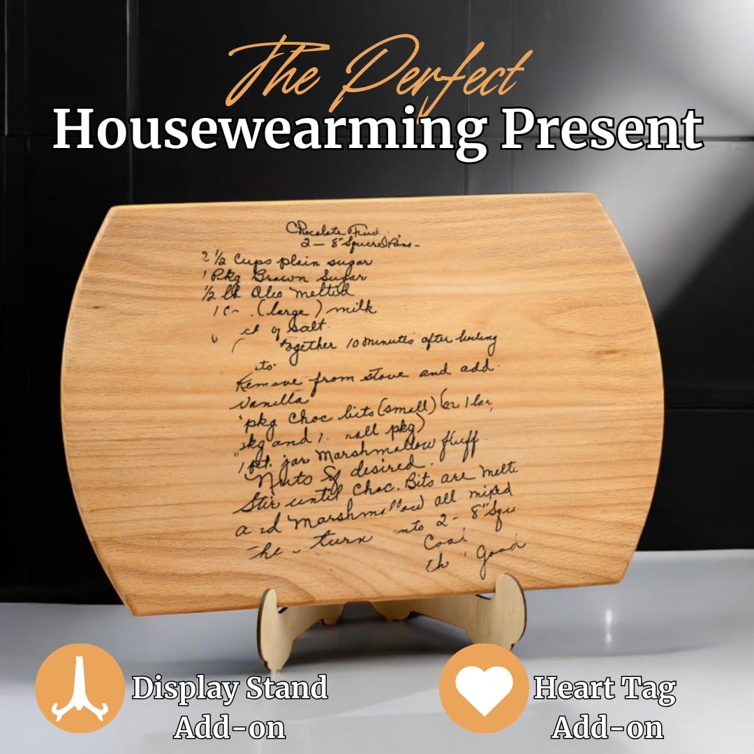 Engraved Family Recipe Cutting Board Personalized With Handwritten Mom Or Grandma Recipe Unique Christmas Gift For Cooks And Food Lovers Durable Wood Serving Platter Custom Kitchen Decor Functional Ke