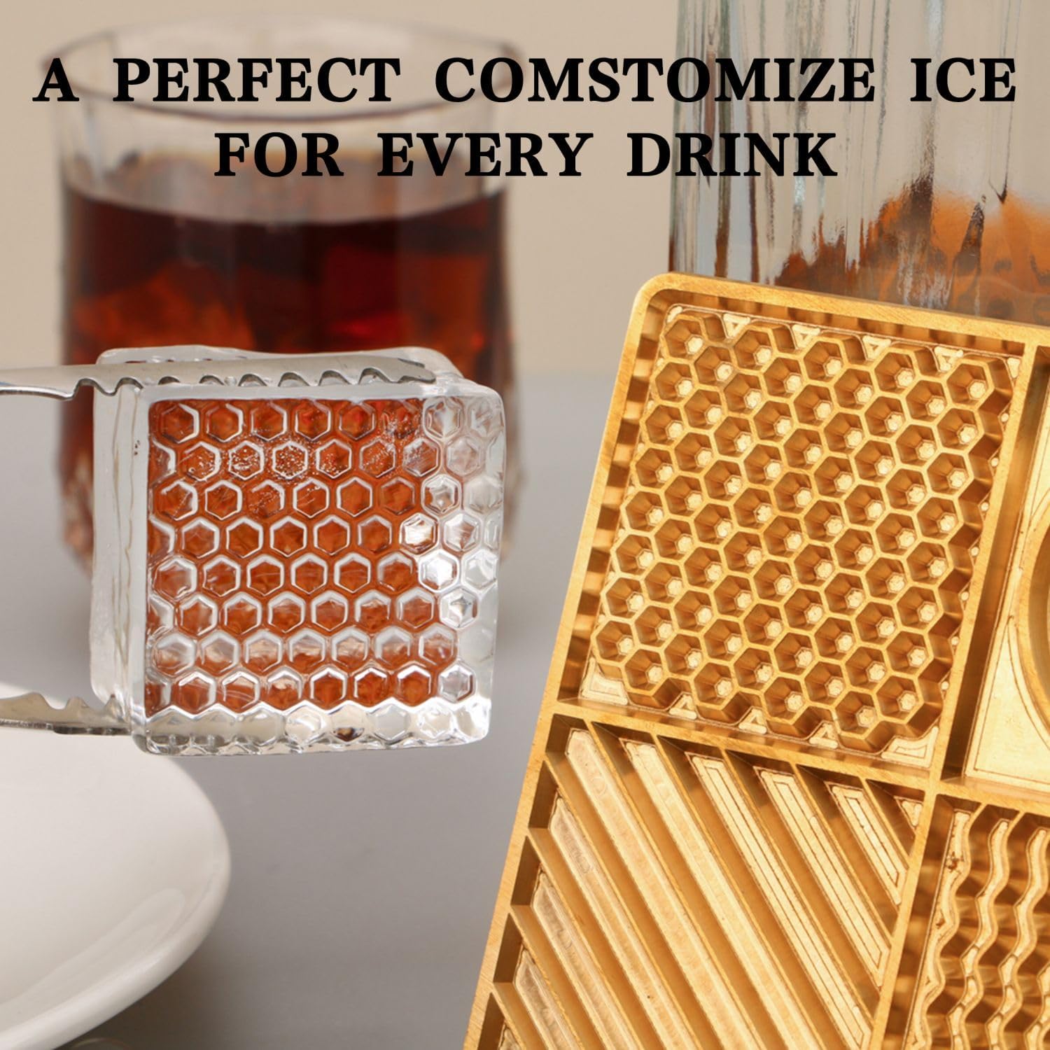 Custom Logo Ice Tray-Using Ice Plate to Make a Clear Design Ice for Drinks,Large Ice Cube Stamps for Cocktails,Whiskey and Drinks,Gift for Bartenders