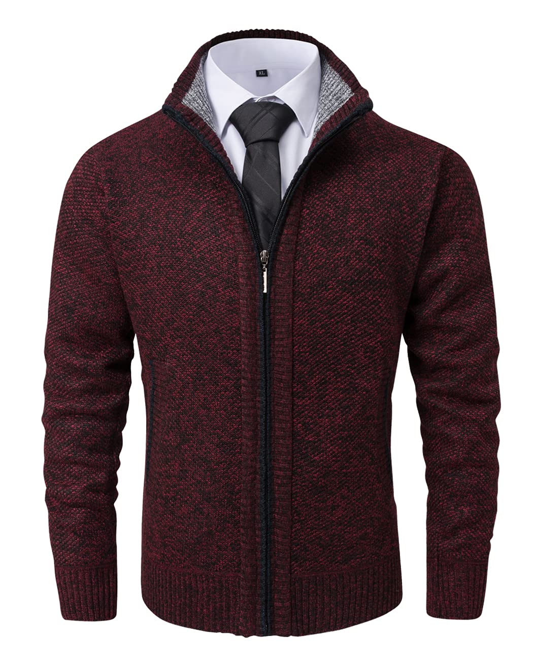 Vcansion Men's Classic Cardigan Sweaters Stand Collar Slim Fit Casual Knitted Sweater