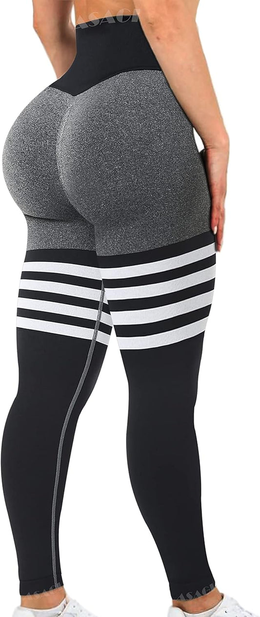 ASAGI Scrunch Butt Lifting Workout Leggings for Women High Waist Yoga Pants Amplify Gym Seamless Booty Tights