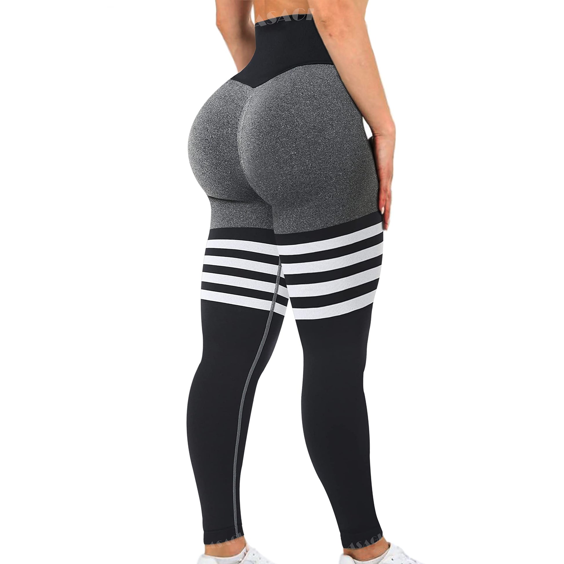 ASAGI Scrunch Butt Lifting Workout Leggings for Women High Waist Yoga Pants Amplify Gym Seamless Booty Tights