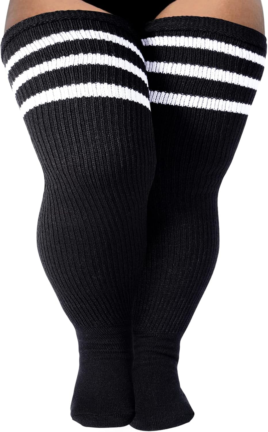 LOUSGUTA Plus Size Thigh High Socks for Thick Thighs- Extra Long Womens Cable Knitted Over Knee High Leg Warmer