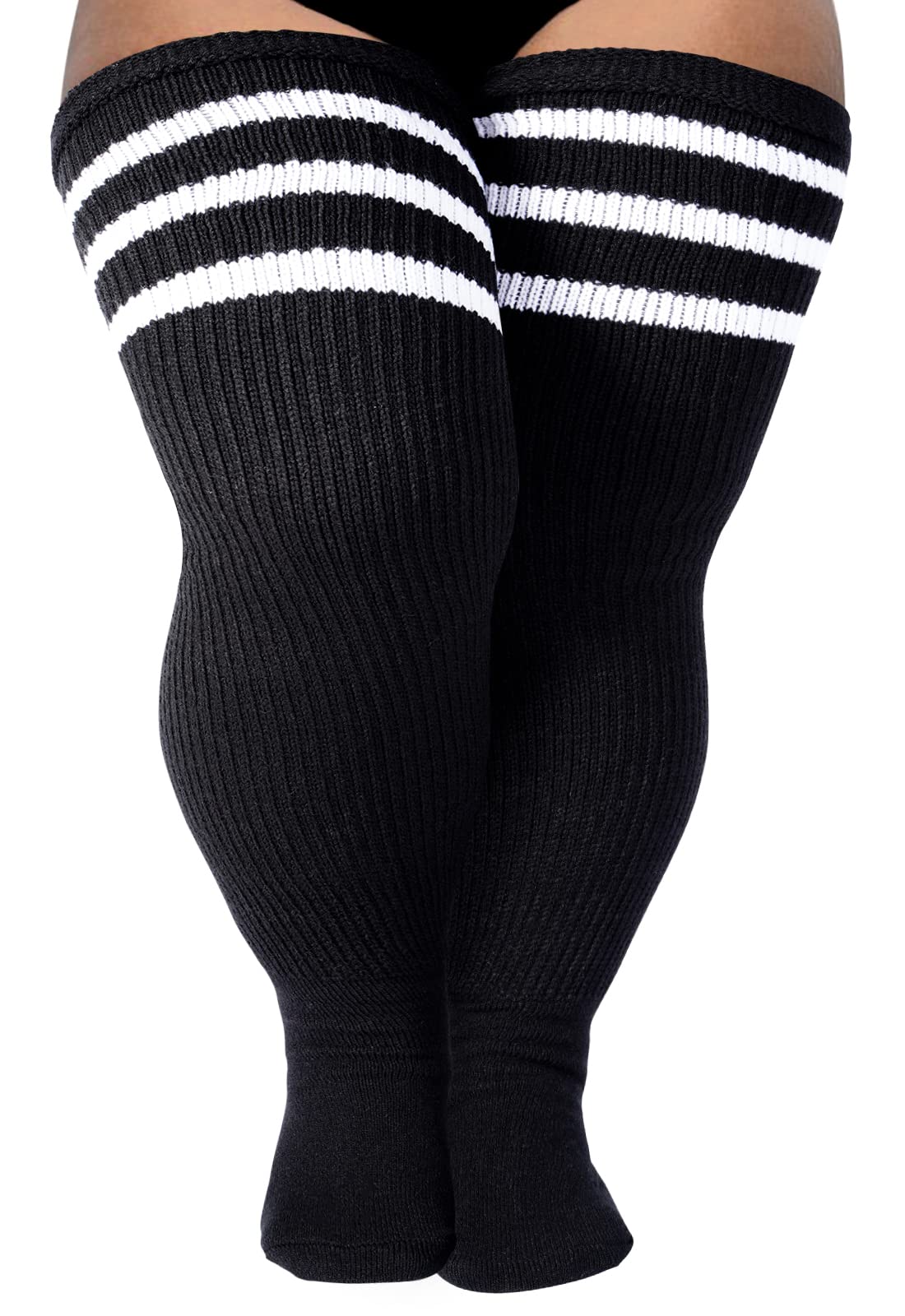 LOUSGUTA Plus Size Thigh High Socks for Thick Thighs- Extra Long Womens Cable Knitted Over Knee High Leg Warmer