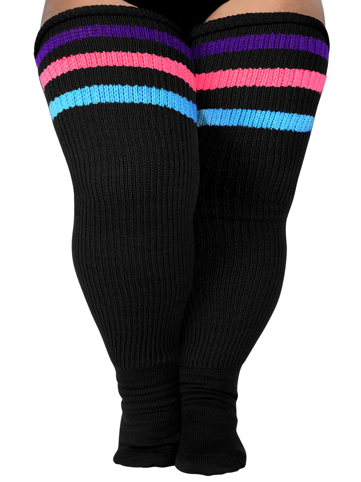 LOUSGUTA Plus Size Thigh High Socks for Thick Thighs- Extra Long Womens Cable Knitted Over Knee High Leg Warmer