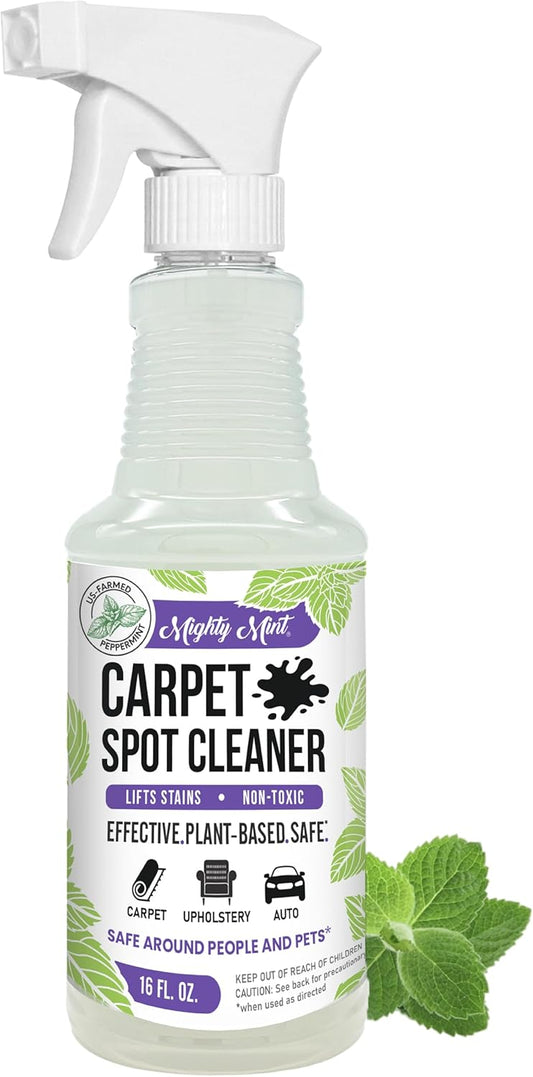 Mighty Mint Carpet Spot Cleaner, Non-Toxic Spray to Remove Carpet Stains Instantly, Natural Peppermint Scent, 16oz