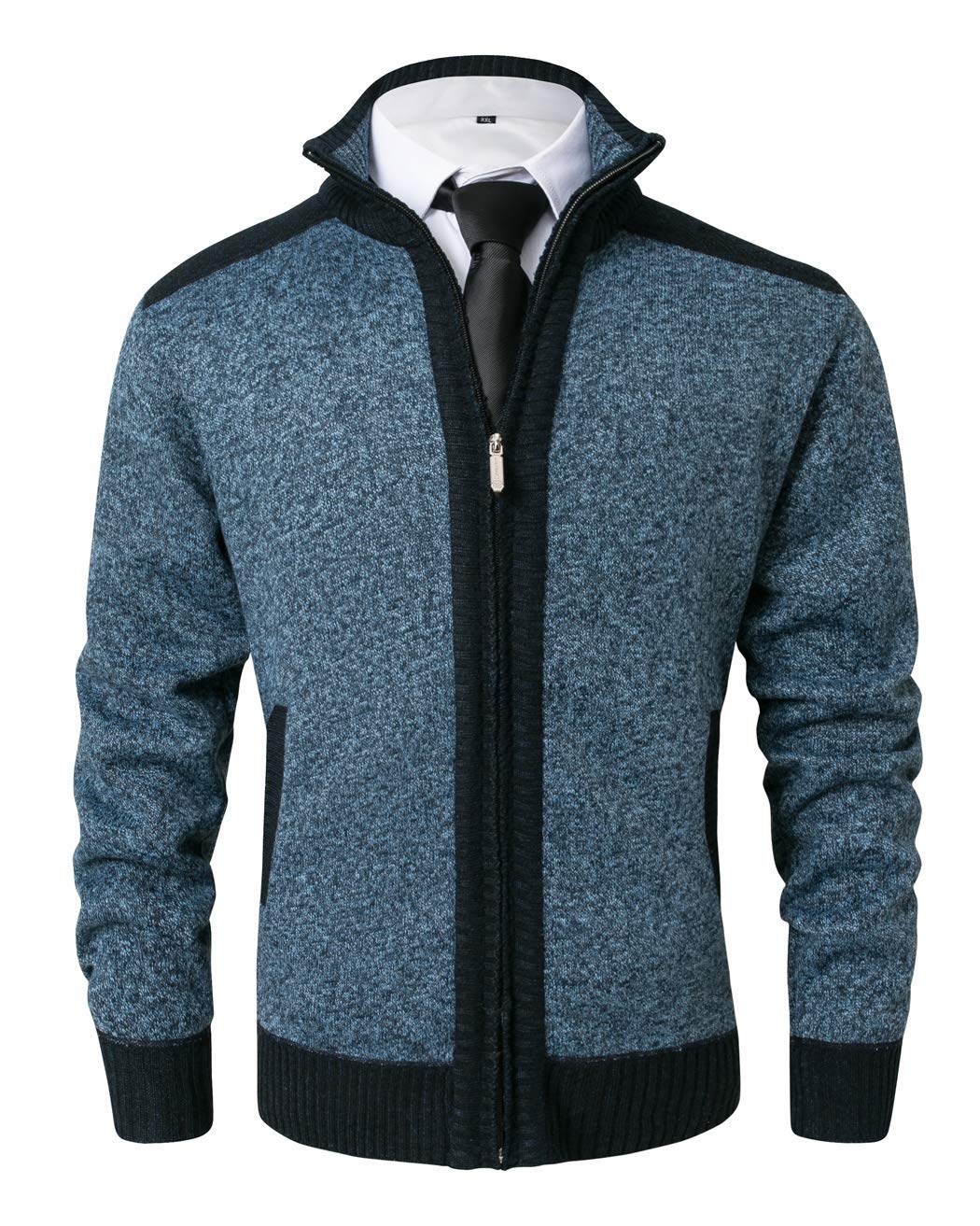 Vcansion Men's Classic Cardigan Sweaters Stand Collar Slim Fit Casual Knitted Sweater