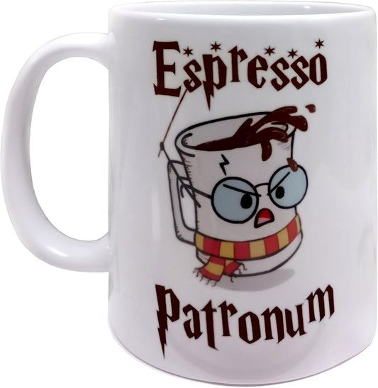 Espresso Patronum Potter Themed 11oz Ceramic Mug/Cup - Harry P - Giftable Foam Box Protection