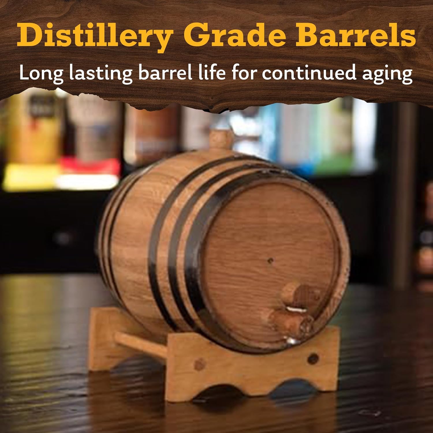 Red Head Barrels - 2 L Premium Distillery-Grade Oak Barrels for Aging Whiskey, Rum, and More, Ideal for Whiskey Barrel or Wine Barrel, American Charred Oak Barrel with 12-Page Cocktail Recipe Booklet