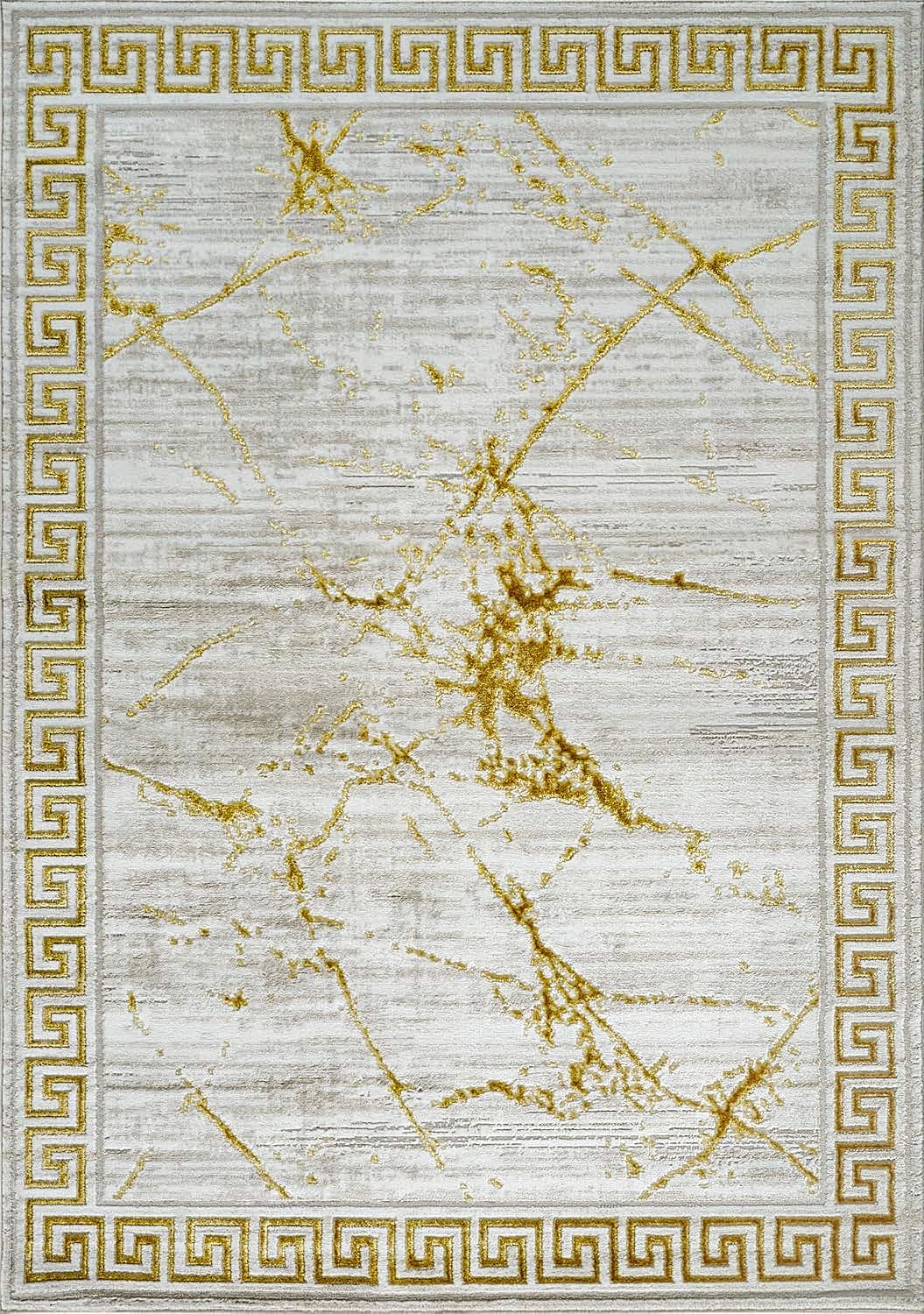 GLORY RUGS Area Rugs Marble 8x10 Cream Gold Carpet Modern Abstract Rug Living Room Dining Bedroom Rug