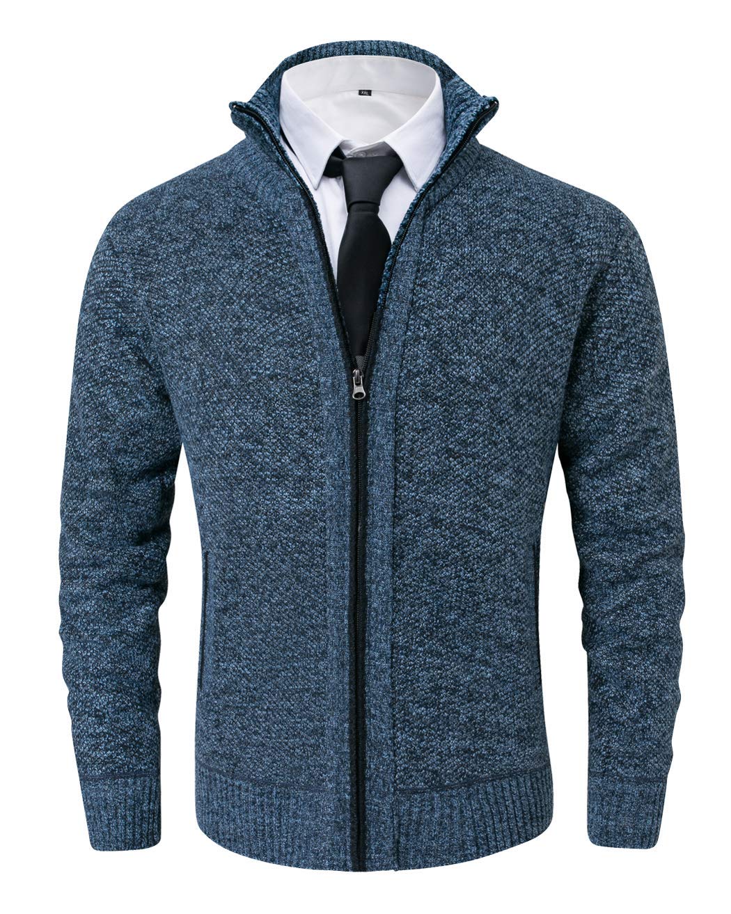 Vcansion Men's Classic Cardigan Sweaters Stand Collar Slim Fit Casual Knitted Sweater