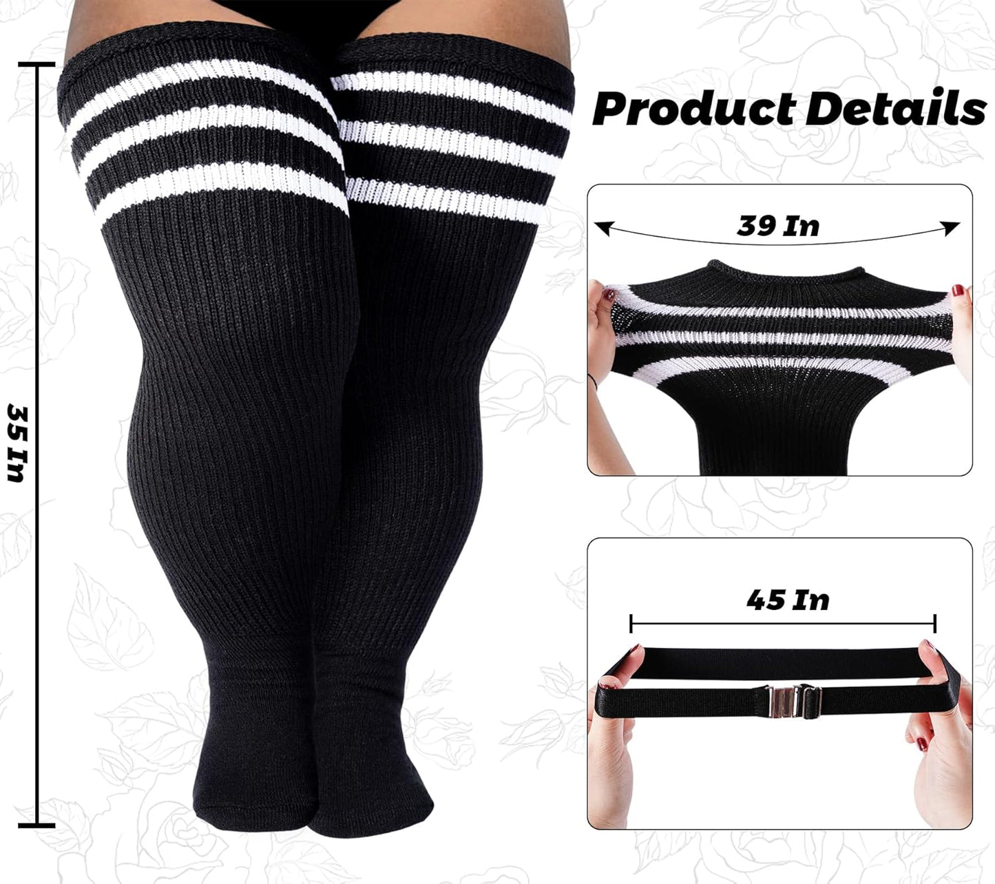 LOUSGUTA Plus Size Thigh High Socks for Thick Thighs- Extra Long Womens Cable Knitted Over Knee High Leg Warmer