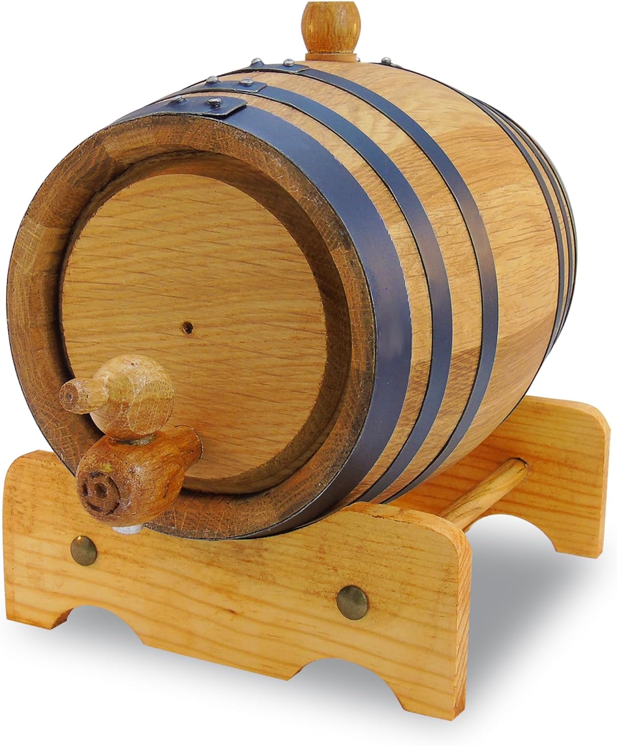 Red Head Barrels - 2 L Premium Distillery-Grade Oak Barrels for Aging Whiskey, Rum, and More, Ideal for Whiskey Barrel or Wine Barrel, American Charred Oak Barrel with 12-Page Cocktail Recipe Booklet