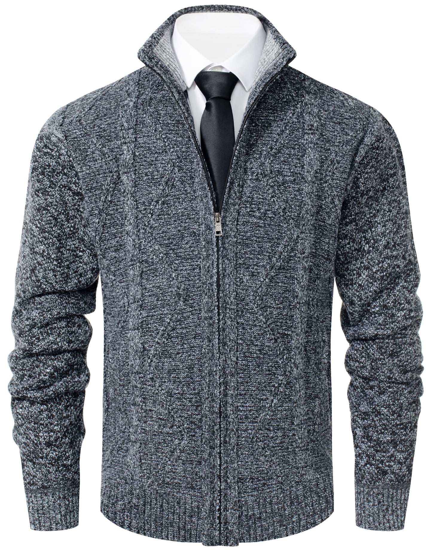 Vcansion Men's Classic Cardigan Sweaters Stand Collar Slim Fit Casual Knitted Sweater