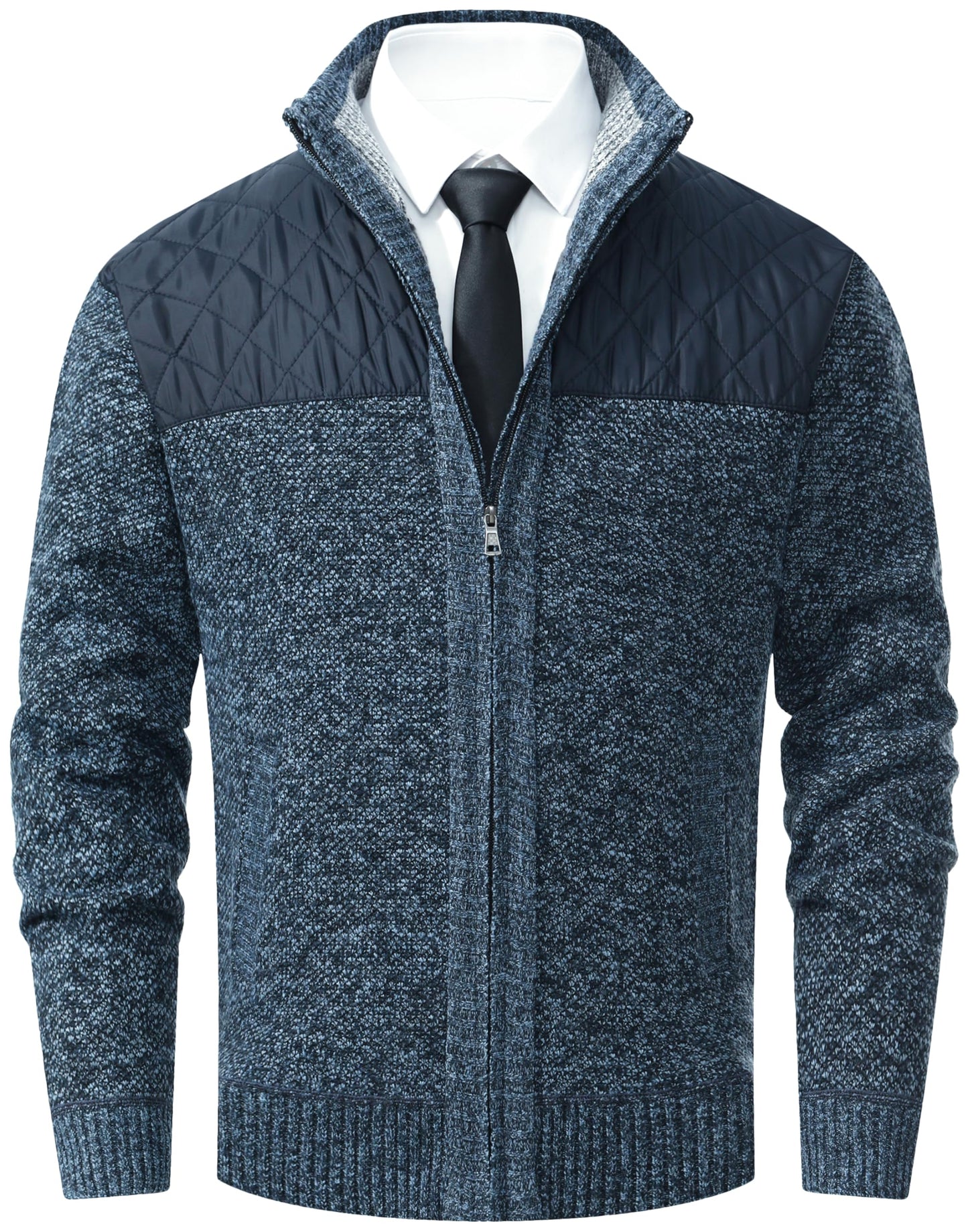 Vcansion Men's Classic Cardigan Sweaters Stand Collar Slim Fit Casual Knitted Sweater