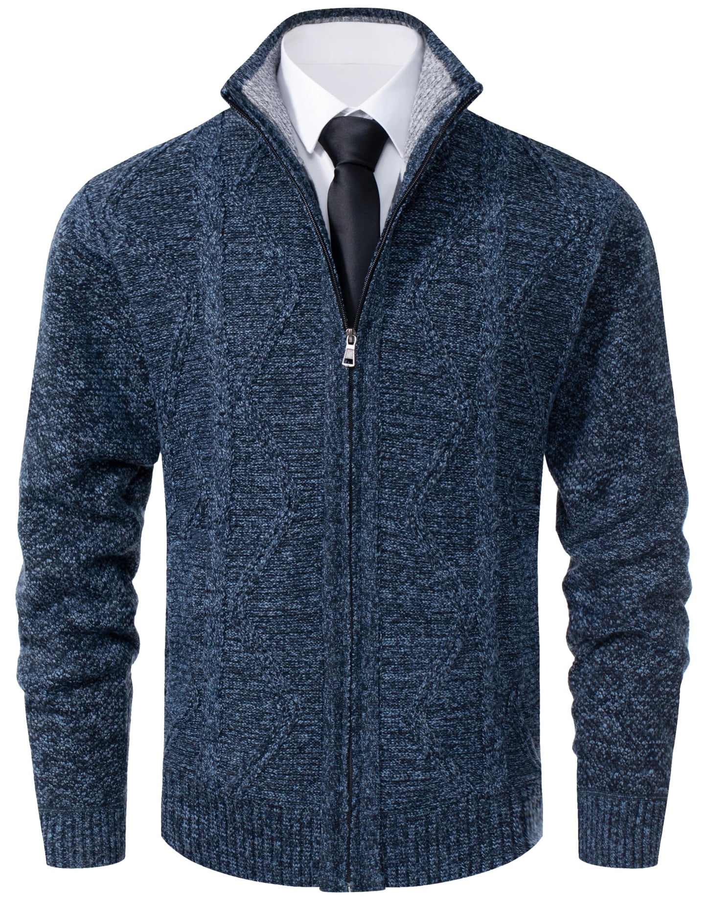 Vcansion Men's Classic Cardigan Sweaters Stand Collar Slim Fit Casual Knitted Sweater